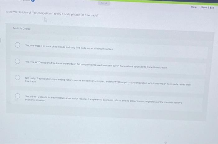 Help Save & ex Is the WTO's idea of 