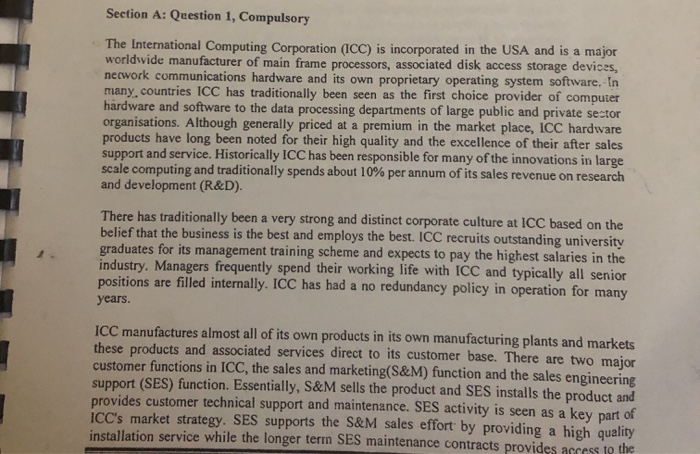 Section A: Question 1, Compulsory The