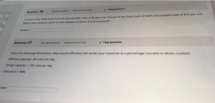 Ating of Fax question Question 26 Pro A e cost of