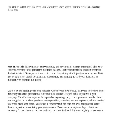 Question 2. Which are three steps to be