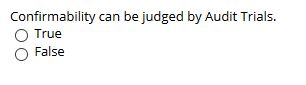 Confirmability can be judged by Audit Trials.