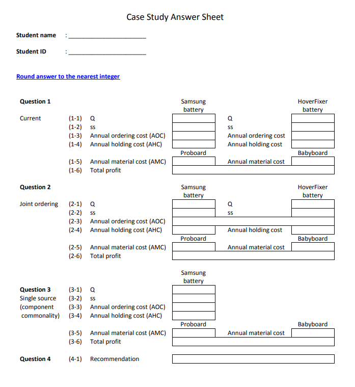Please take a look and fill out the sheet with