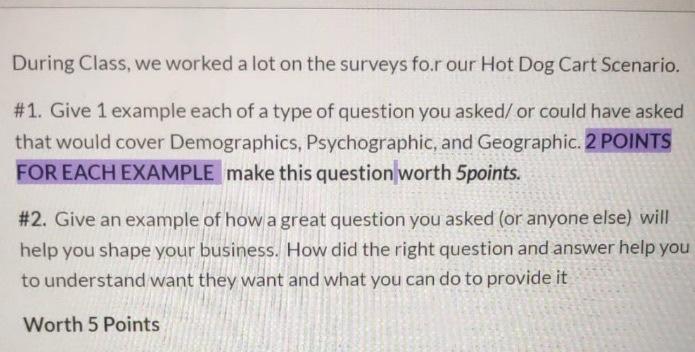 During Class, we worked a lot on the surveys fo.r