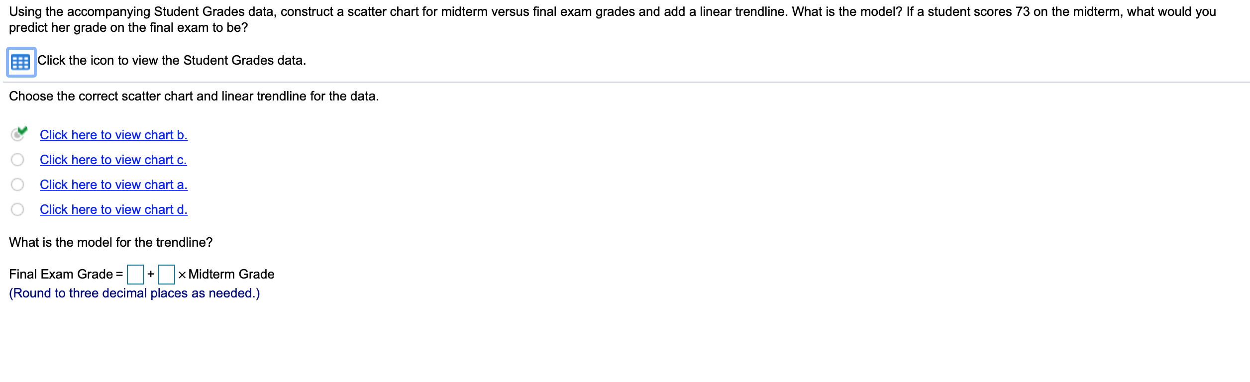 Find what is the model for the trendline? Using