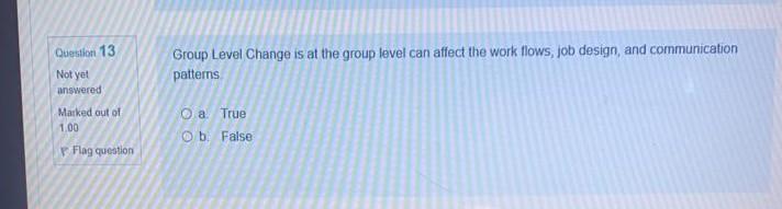 Question 13 Group Level Change is at the group