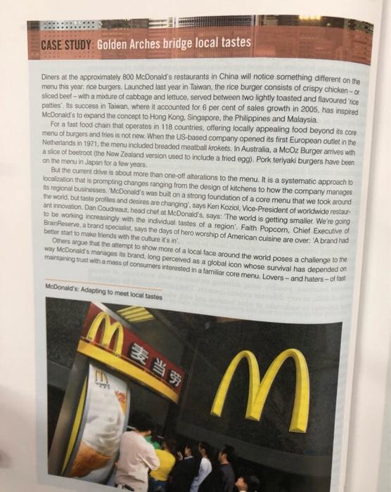 CASE STUDY Golden Arches bridge local tastes