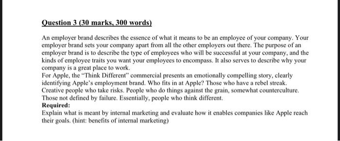 Explain what is meant by internal marketing and