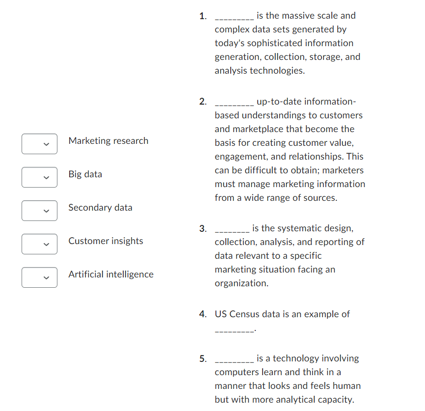 Marketing research Big data Secondary data