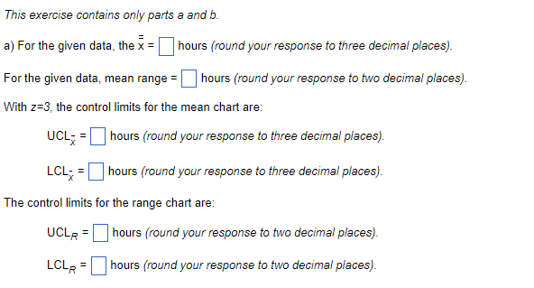 Refer to Table $6.1 - Factors for Computing