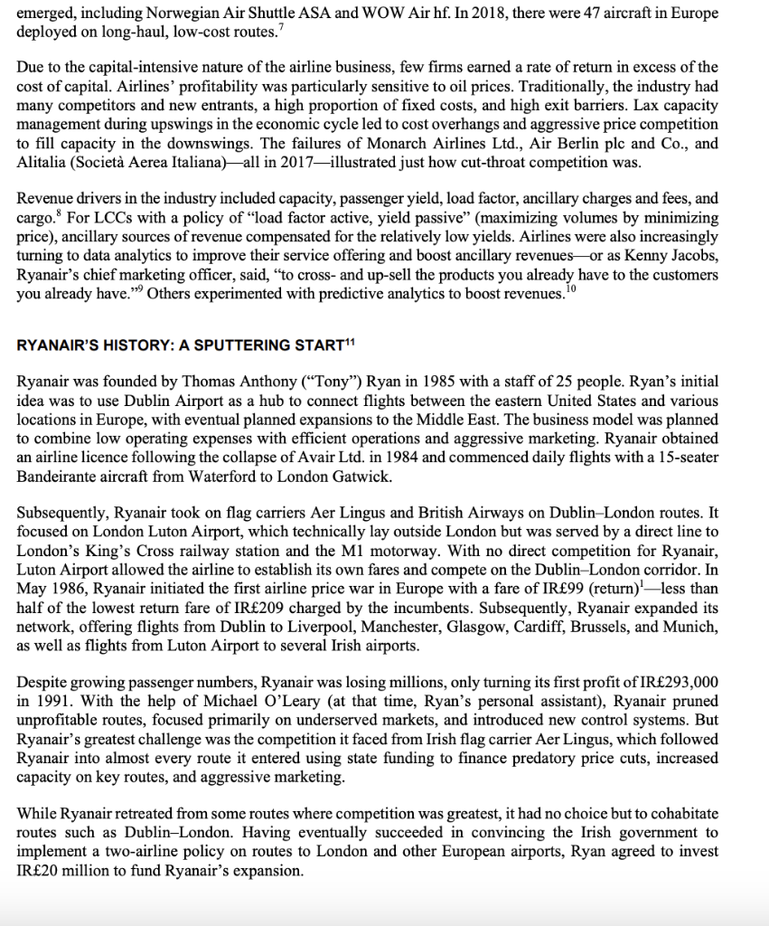 The Ryanair case says, Between 2013 and 2018, it