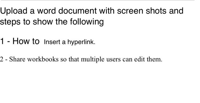 Upload a word document with screen shots and
