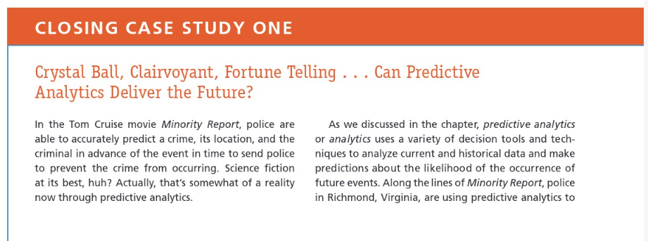 CLOSING CASE STUDY ONE Crystal Ball, Clairvoyant,