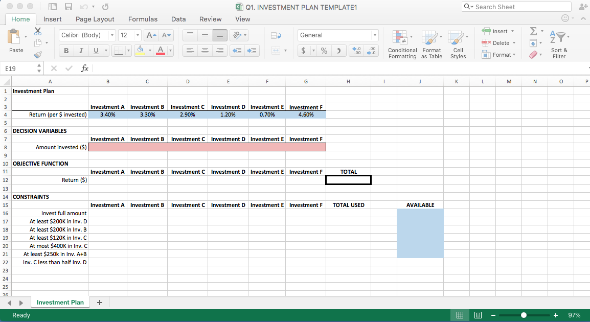We need to use this excel format to answer the