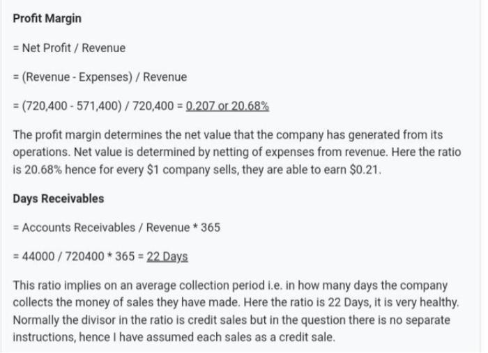 With the financial analysis provided below,