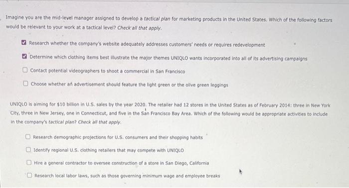 Imagine you are the mid-level manager assigned to