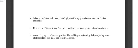 correct these sentences When your cholesterol