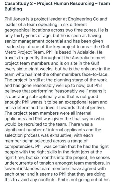 Case Study 2 - Project Human Resourcing - Team