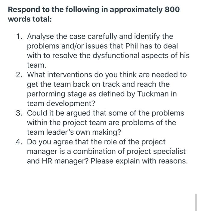 Case Study 2 - Project Human Resourcing - Team