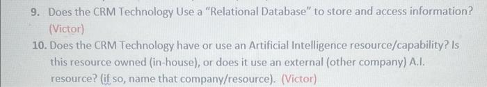 9. Does the CRM Technology Use a "Relational