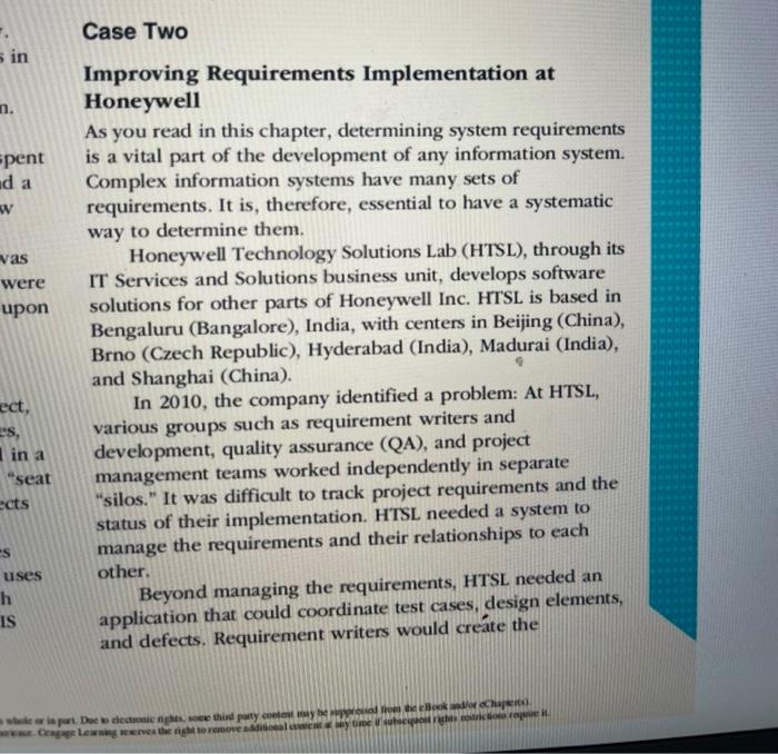 please help Case Two sin n. pent a ad a w vas