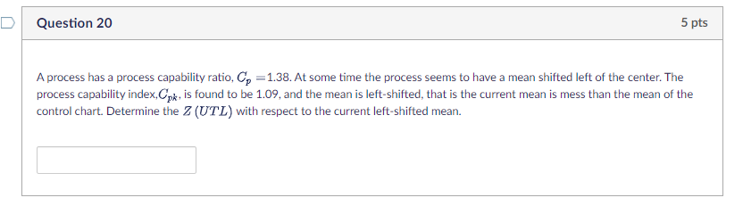 D Question 20 5 pts A process has a process