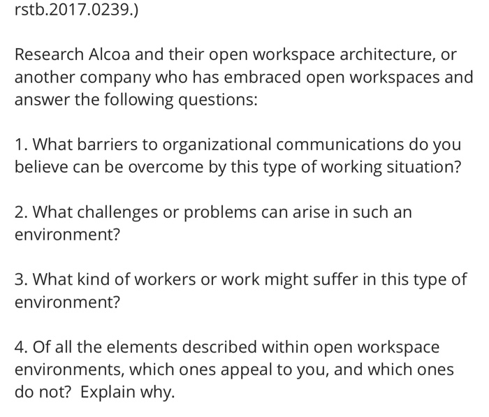 rstb.2017.0239.) Research Alcoa and their open