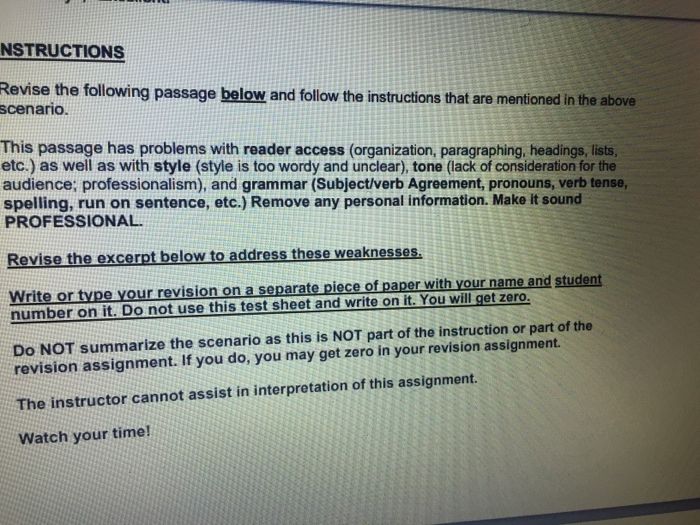 PART A: REVISION ASSIGNMENT- 10% SCENARIO After