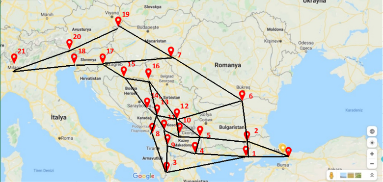 1 K L M 4 B D E G H 1 Project II Optimum Route