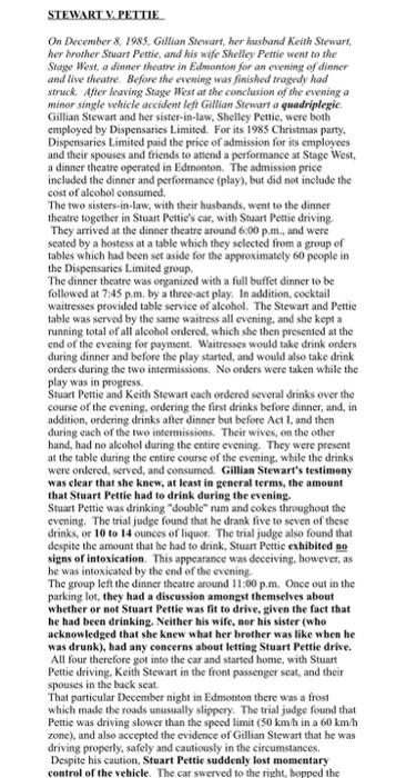 STEWART V PETTIE On December 8 1989. Gillian