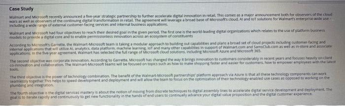 Case Study Walmart and Microsoft recently