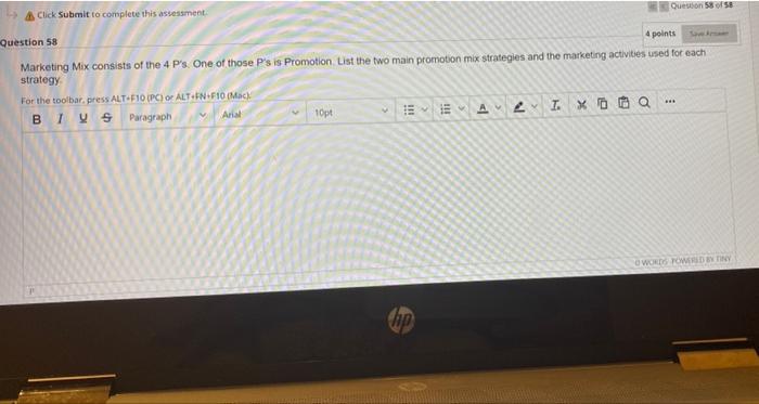 4 points Click Submit to complete this assessment