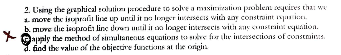 2. Using the graphical solution procedure to