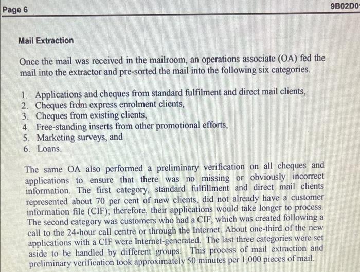 create a value stream map for the mailroom