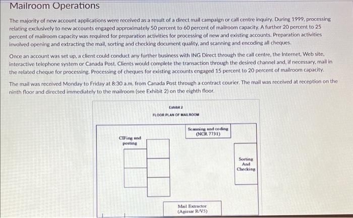 create a value stream map for the mailroom