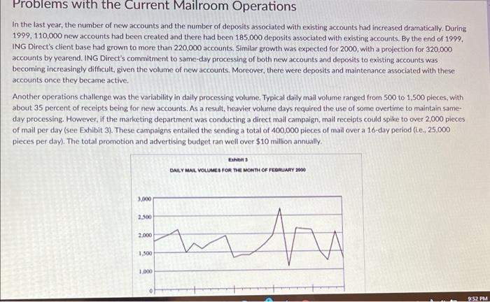 create a value stream map for the mailroom