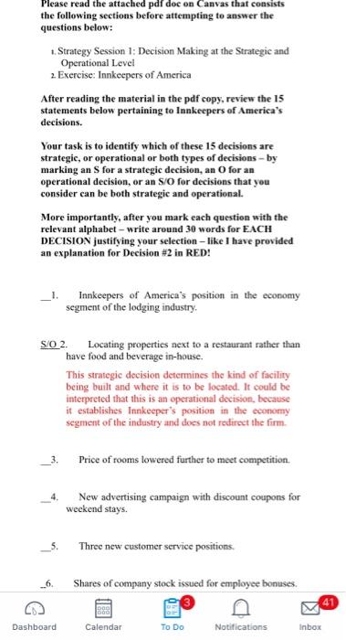 help please Strategy Session 1 Decision Making at