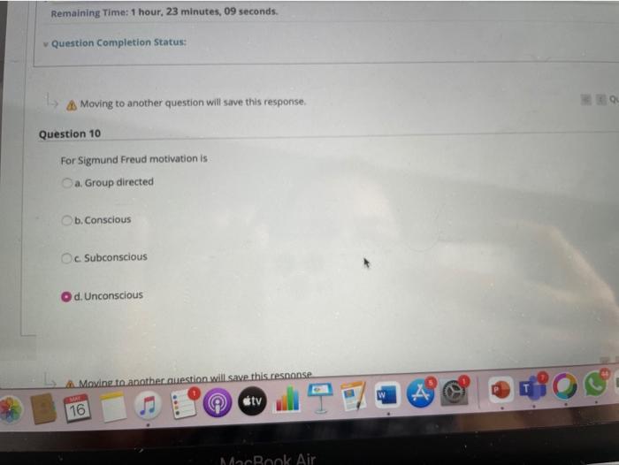 Remaining Time: 1 hour, 23 minutes, 09 seconds