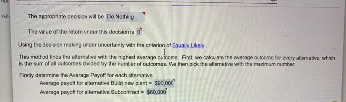 valt Using the decision making under uncertainty