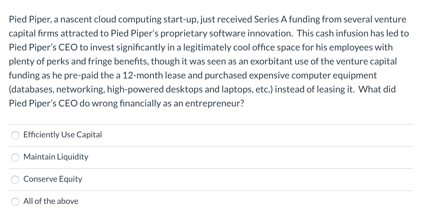 Pied Piper, a nascent cloud computing start-up,