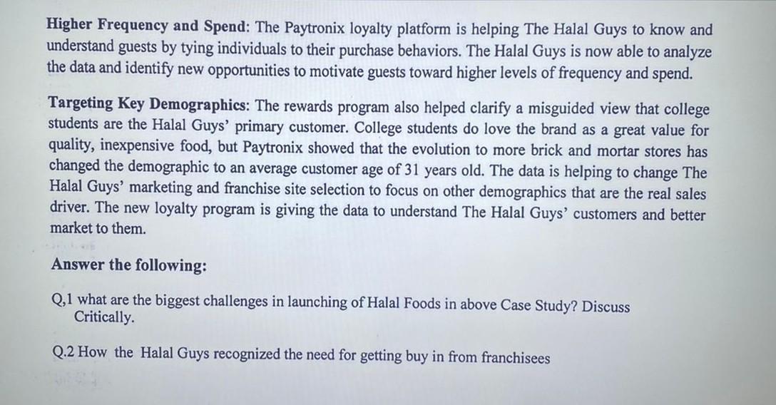 urgent Higher Frequency and Spend: The Paytronix