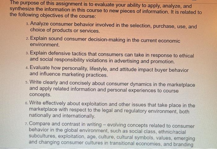 The purpose of this assignment is to evaluate