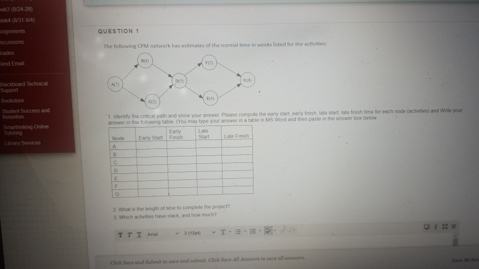 eek3 (8/24-28) Bek4 (8/31-9/4) ssignments