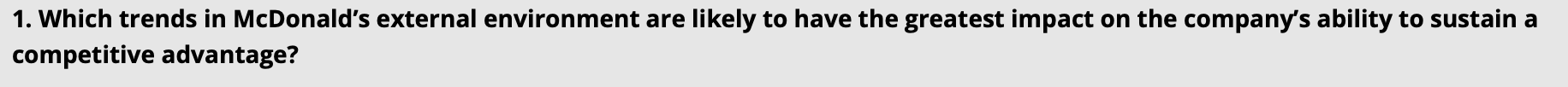 1. Which trends in McDonald's external