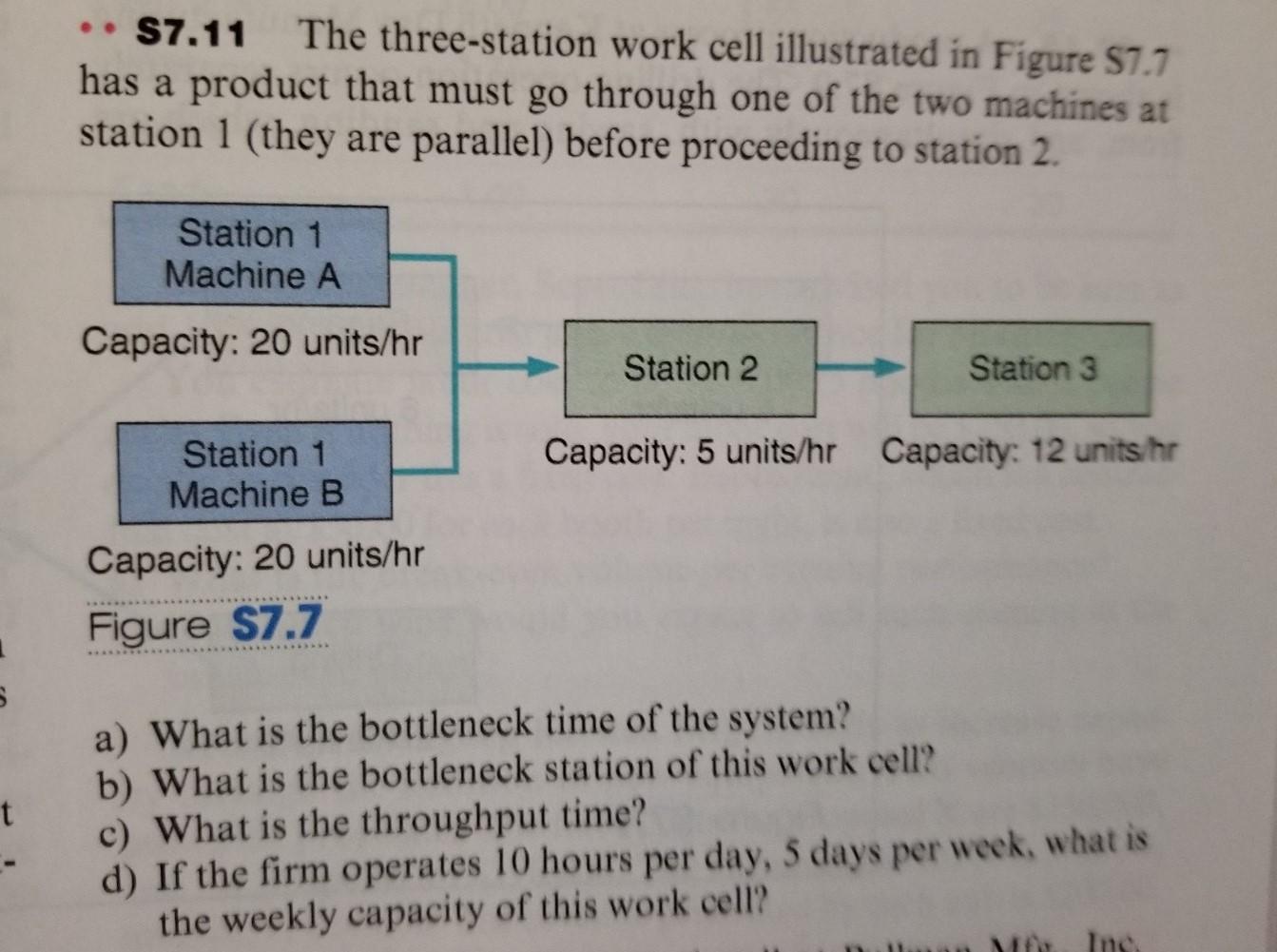 S7.11 The three-station work cell illustrated in