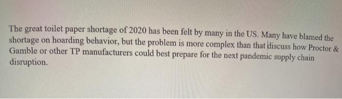 The great toilet paper shortage of 2020 has been