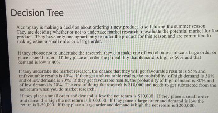 Decision Tree A company is making a decision
