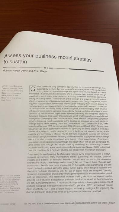 Assess your business model strategy to sustain