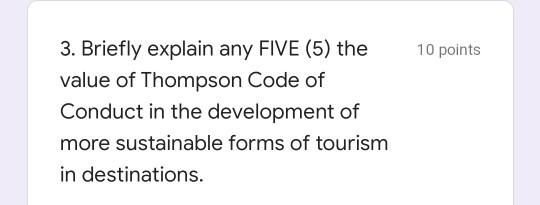 10 points 3. Briefly explain any FIVE (5) the