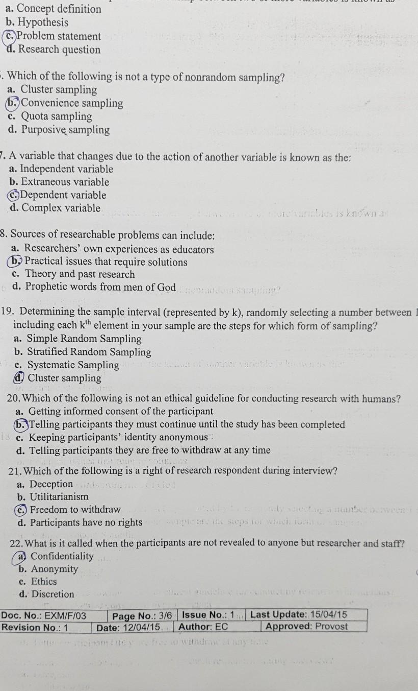 a. Concept definition b. Hypothesis CI Problem