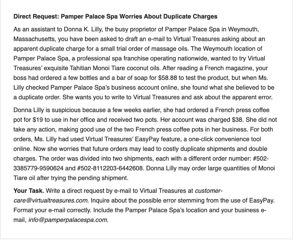 Direct Request: Pamper Palace Spa Worries About